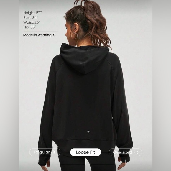 GLOWMODE Modal Silk Touch Oversized Long Sleeve Half-Zip Hoodie size S - Picture 2 of 5